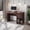 Espresso, variant on Home Office Workstation Desk with Storage, Painted Particleboard Writing Table with 2 Pullout Drawers & Open Bottom Shelf for Study Room