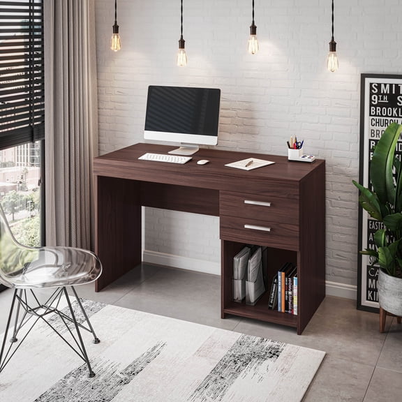 Home Office Workstation with Storage, Espresso