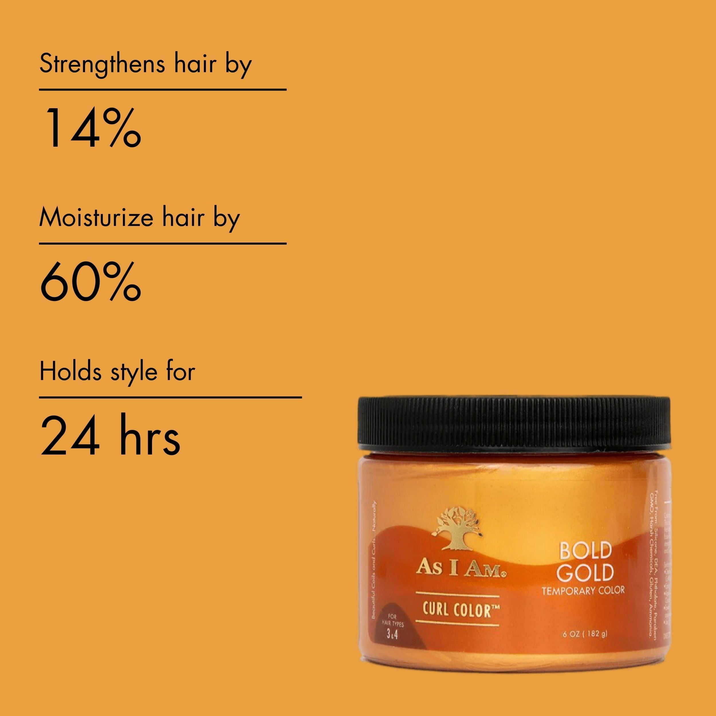 (6 pack) As I Am Curl Color™ Temporary Color Gel Damage Free - Bold Gold 6 oz, Unisex, Moisturizing