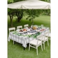 thumbnail image 3 of Grey Easter Outdoor Tablecloth - 60x102 Inch Rectangle Dining Table Cover, Spring Watercolor Bunny Flower Leaf Plaid Waterproof Outdoor Table Cloth with Umbrella Hole & Zipper for Picnic/Patio/Party, 3 of 7
