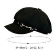 thumbnail image 3 of Riforla Womens Newsboy Cap Fashion PU Leather Cabbie Painter Hat Beret Cap Berets Hat for Women Black, 3 of 4