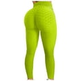 thumbnail image 3 of RKZDSR Women's High Waist Yoga Pants Scrunch Tummy Control Workout Ruched Butt Lifting Stretchy Leggings Anit Cellulite Textured Booty Tights(Yellow,M), 3 of 5