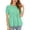 a-23Mint Green7, variant on Womens Solid Color Round Neck Puff Sleeve Tiered Peplum Blouse Gathered Waist Casual Top For Everyday Wear Summer Occasions Holiday Top
