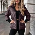 thumbnail image 5 of VEKDONE Womens Diamond Quilted Hooded Puffer Jacket Zip up Padded Coat Relaxed Fit Warm Jackets Fall Winter Fashion Outerwear for Commuting, 5 of 9