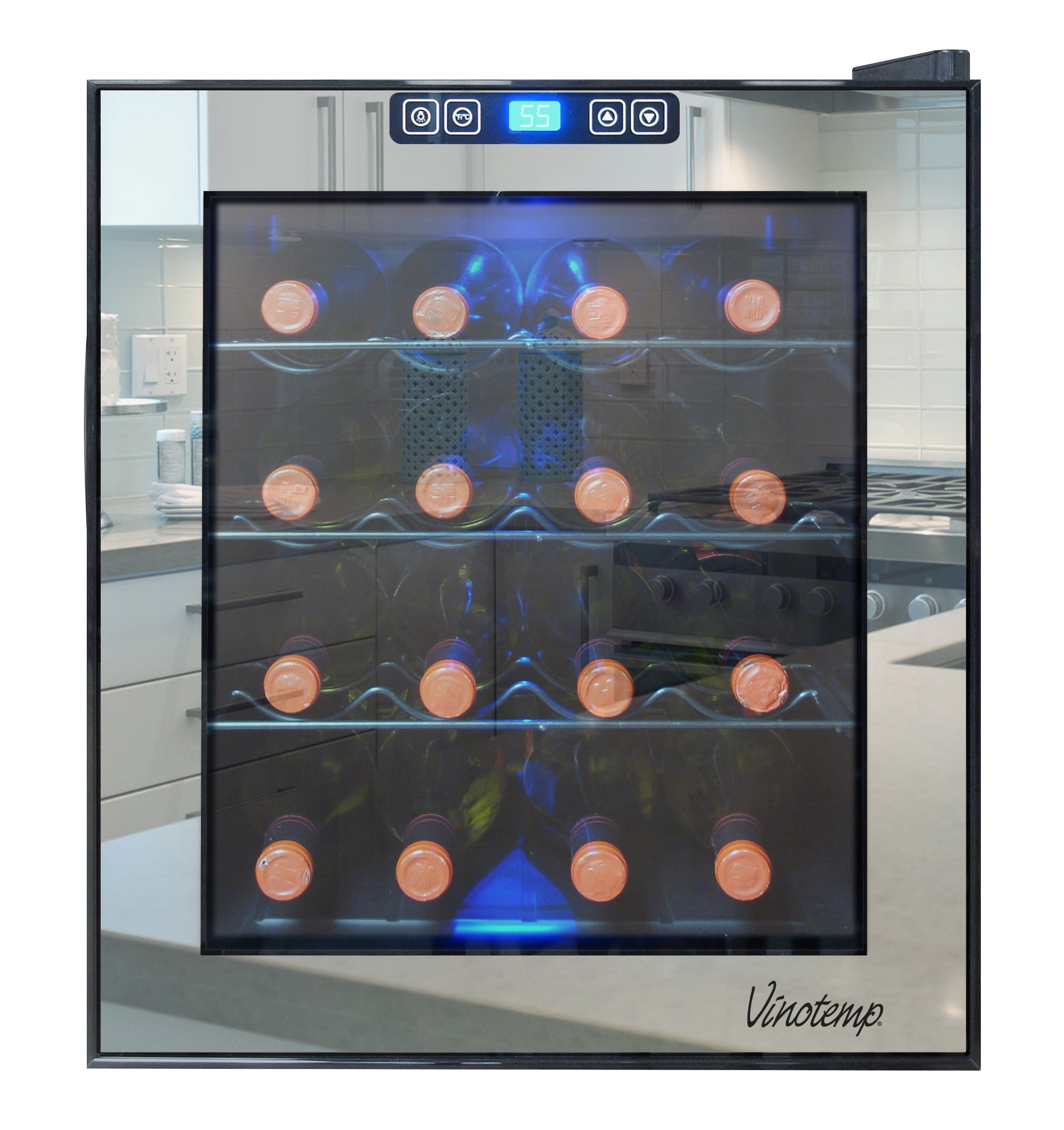 16-Bottle Mirrored Thermoelectric Wine Cooler