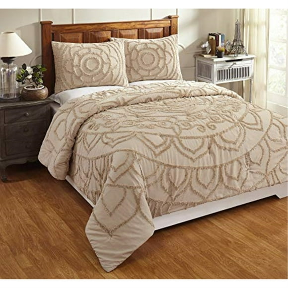 Better Trends QUCLQFTU Cleo Comforter Full/Queen in Taupe