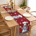 thumbnail image 3 of Red Vintage Gnomes Table Runner - 108 Inch Long, Kitchen Dining Table Runner Dresser Scarves, Black Checkered Retro Art Farmhouse Decor for Coffee Tables Wedding Party Banquet, 3 of 8