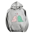 thumbnail image 4 of Sudadera de Moda Gibobby Casual con Capucha Estampado de Dinosaurio Verde XXL, 4 of 5