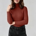 thumbnail image 2 of PBFRDSJ Women's Turtleneck Ribbed Knit Top Long Sleeve Slim Fit Pullover Sweaters Soft Warm Cozy Basic Stretchy Tops Free Sizes, 2 of 9