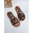 thumbnail image 7 of Women Paisley Pattern Slide Sandals  Vacation Summer Flat Sandals, 7 of 7