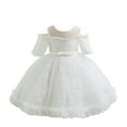 thumbnail image 1 of Yuyuzo Robe Florale pour Bébé Fille Nœud Papillon Robe de Princesse Mariage Robe de Fête d'Anniversaire en Tulle Superposé, 1 of 7