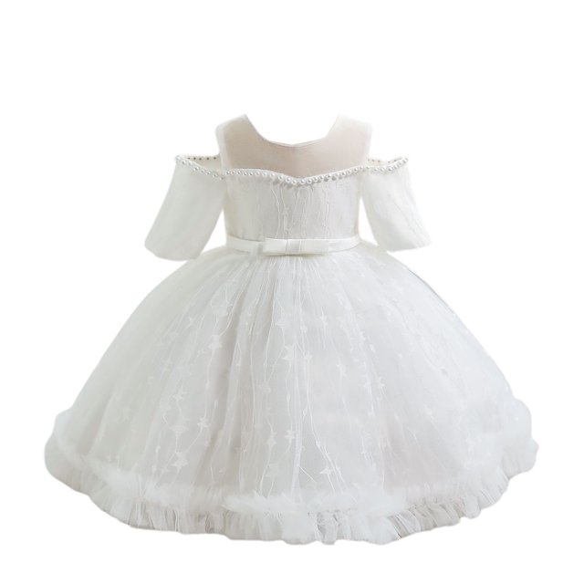 Yuyuzo Robe Florale pour Bébé Fille Nœud Papillon Robe de Princesse Mariage Robe de Fête d'Anniversaire en Tulle Superposé