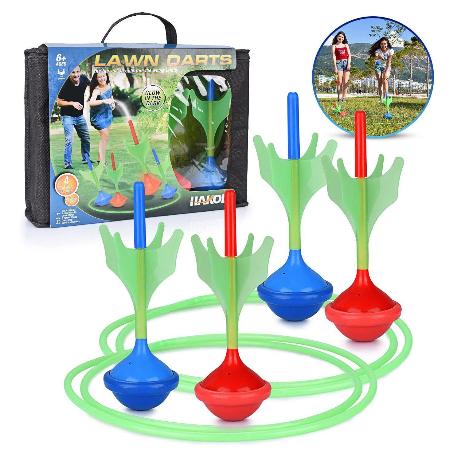 Glow in The Dark Lawn Darts Game Outdoor Backyard Toy for Kids &amp; Adults
