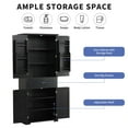 thumbnail image 3 of DEALTOPS Tall Storage Cabinet with Spacious Storage, Wide Cabinet with Storage Racks, Black, 3 of 8