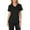 Black, variant on Floenr Women's Plus Size Tops,Women Short Sleeve V-neck Tops Working Uniform Solid Pocket Blouse