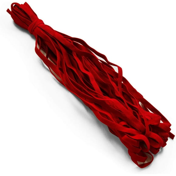 Trims by The Yard 1/4" Elastic Band, Premium Material, Durable Elastic Cord for Sewing, Easy to Use, Versatile Sewing Supplies, 10-Yard Cut, Red