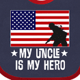 thumbnail image 4 of Inktastic Military Uncle is My Hero Us Flag Boys or Girls Baby Bib, 4 of 4
