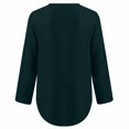 thumbnail image 3 of CHOK Blouses et Chemises pour Femmes à Fermeture Éclair Manches Longues Unies Col en V Tunique Décontractée Ourlet Incurvé T-shirts chandail-Overs Blouses pour Dames pour l'Automne, 3 of 5