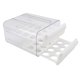 thumbnail image 1 of Cajón para huevos, doble capa, transparente, 32 celosías, caja de almacenamiento de huevos de gran capacidad para refrigerador, blanco, 1 of 14