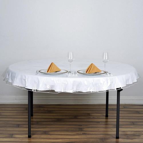 70" Ecofriendly Clear Disposable Round Vinyl Tablecloth Cover