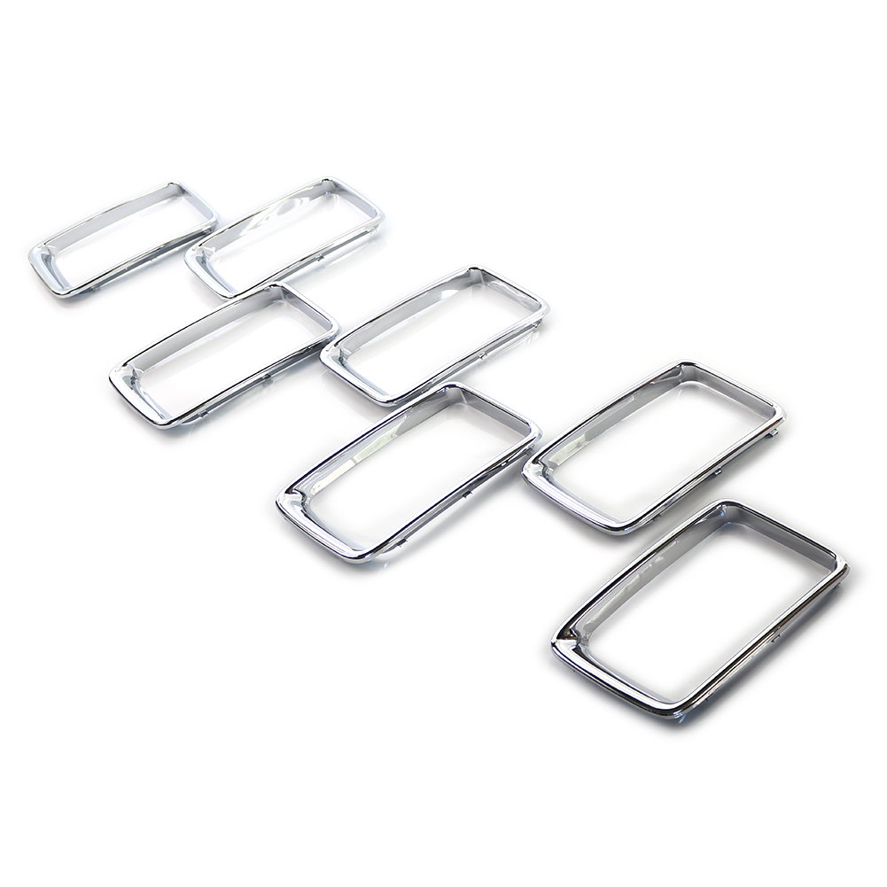 7pcs Black Front Grille Insert Ring Trim For Jeep Grand Cherokee 2014-2016 - ABS Plastic