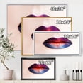 thumbnail image 4 of Designart 'Female Lips With Bright Multicolored Lipstick' Modern Framed Canvas Wall Art Print, 4 of 5