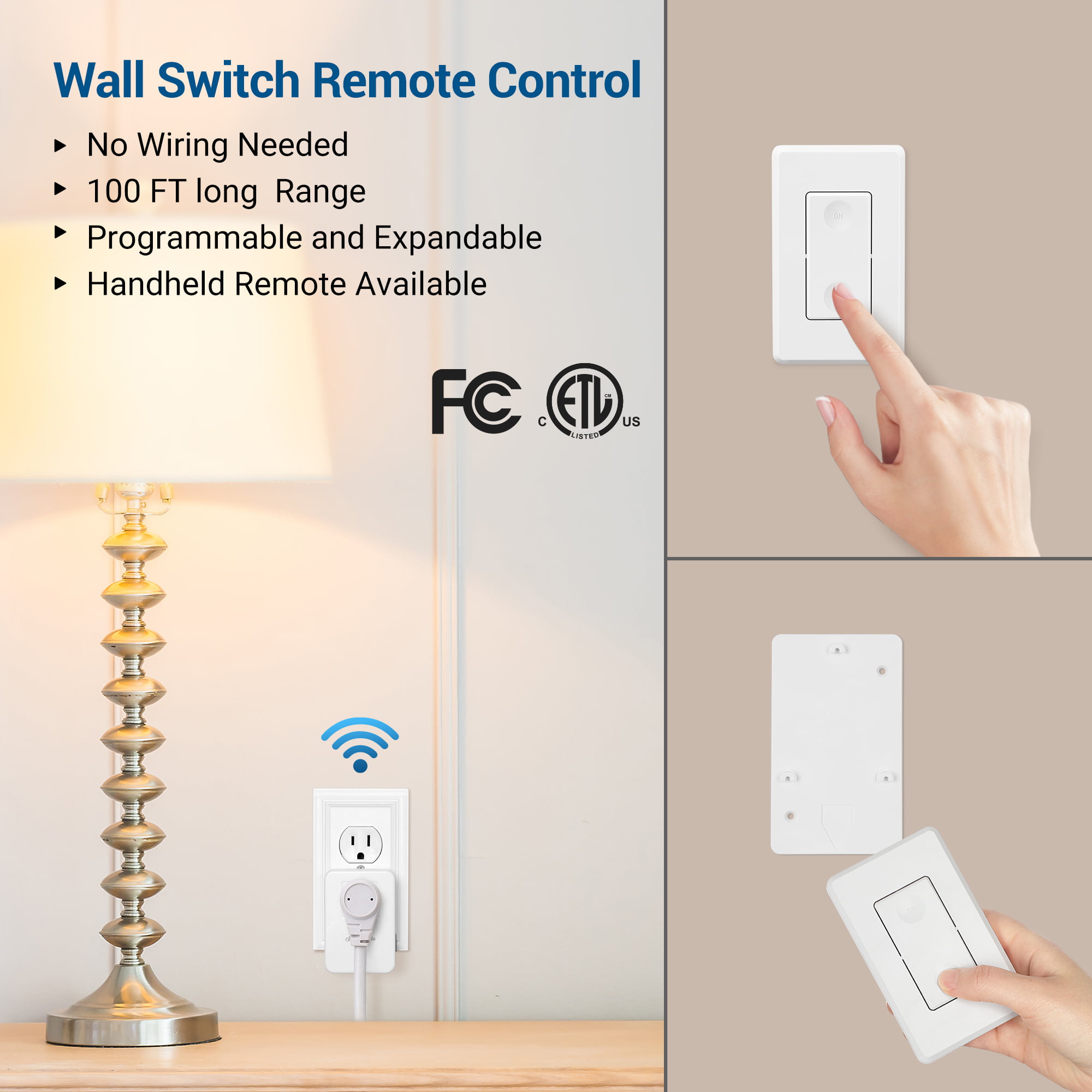 DEWENWILS Indoor Remote Control Outlet, Wireless Remote Light Switch with 2  Side Outlets, No Interference Remote Outlet Switch, No Wiring, 15A/1875W,  100ft RF Range, Compact Design, Programmable - Yahoo Shopping