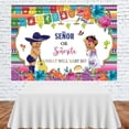 thumbnail image 3 of Boy or Girl Seor or Seorita Gender Reveal Background Mexican He or She Floral Colorful Flags Party Decor Cake Table Supplies 7x5ft, 3 of 4