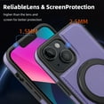 thumbnail image 3 of for Magnetic iPhone 13 Case, PU Leather Phone Case [Compatible with MagSafe] Rotatable Ring Holder Kickstand Design Shockproof Women Men Girls Boys Protective Phone Cover,Purple, 3 of 7