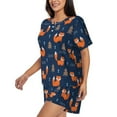 thumbnail image 3 of Womens Pajama Sets With Pocket, Mushroom Tree Fox Lounge Sets Short Sleeve Sleepwear PJ Sets for Women, 3 of 6
