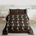 thumbnail image 2 of Homewish Vintage Christmas Tree Queen Comforter Set, Brown Hippie Aztec Bedding Sets, Rustic Plant Botanical Reversible Bedding Comforter Set, Luxury Bedroom Decor, 3 Pieces, 2 of 8