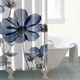 thumbnail image 4 of Unique Floral Blue Shower Curtain for Bathroom Decor, Blue and Grey Daisy Flower Elegant Wildflower Design Farmhouse Shower Curtains with Hooks Set, 72X72 Inches, 4 of 6