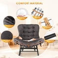 thumbnail image 4 of Papasan Rocking Chair with Foot Rest, Papasan Chair with Thick Removable Cushion and Metal Frame, Lounge Chairs and PE Rattan Rocker for Patio, Garden, Lawn, Living Room, 4 of 7