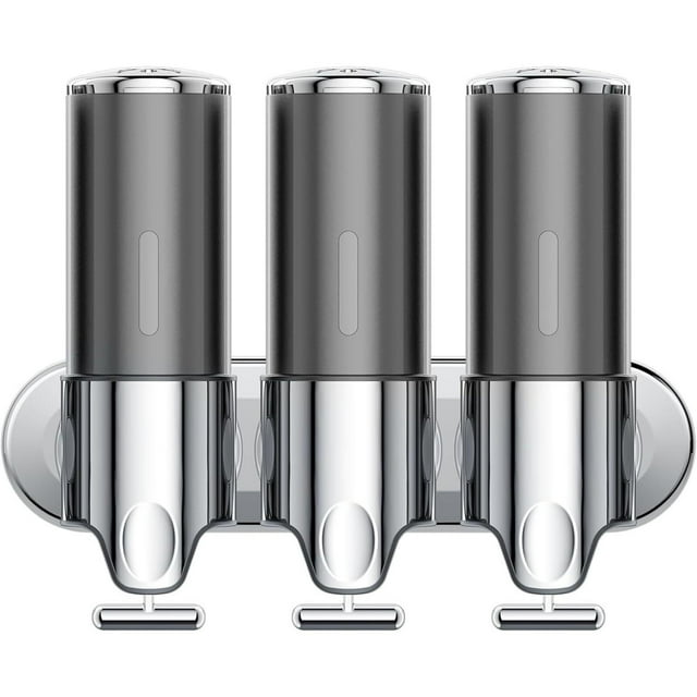 Dispensador de Shampoo, Dispensador de champú y acondicionador, Dispensador de jabón montado en la Pared, Dispensador de champú para Ducha, Dispensador de champú ABS, Líquido para hoteles,1500ml, Gris