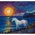 thumbnail image 1 of Kit de Peinture Diamant Cheval Blanc pour une Promenade Nocturne, 1 of 3