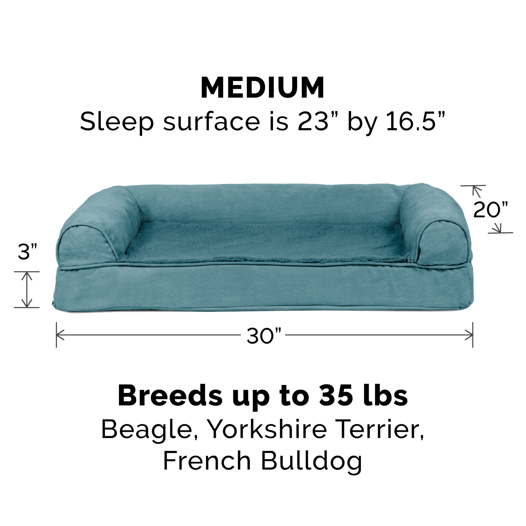 FurHaven Plush & Suede Cooling Gel Foam Top Sofa Pet Bed for Dogs & Cats - Deep Pool, Medium