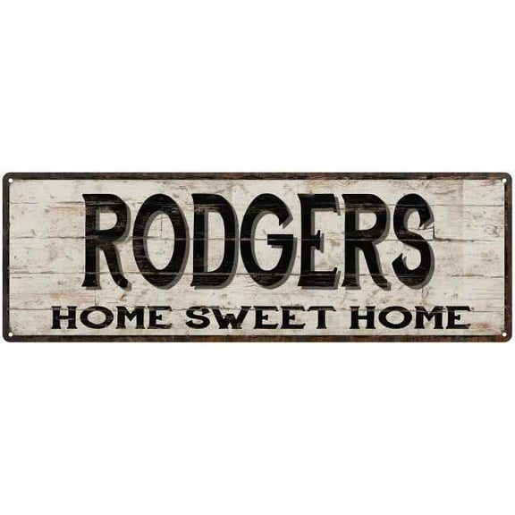 RODGERS Rustic Home Sweet Home Sign Gift 8x24 Metal Decor 108240084394