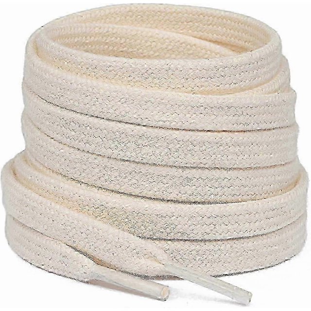 2 Pairs of Flat Shoelaces Made of 100% Cotton.8 Mm Wide Tear-Resistant Shoelaces