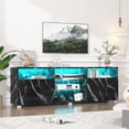 thumbnail image 3 of ChVans LED TV Stand for up to 80" TVs, 70" Large Entertainment Center Console Table Gaming Soundbar Shelf with 2 Storage Cabinets, 3 of 6