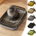 thumbnail image 3 of Large Cat Litter Box 19x12.6 Inch, Semi Enclosed High Sided Litter Pan with Scoop, Splash Proof Jumbo Litter Box for Big Cats, Extra Large Kitty Litter Tray with Non Slip Bottom and Leakage Pedal, 3 of 7
