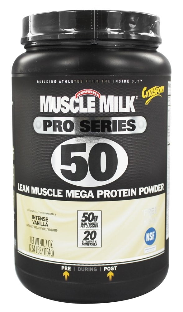 Muscle Milk Pro Series 50 Protein Powder, Intense Vanilla, 2.54 Lb