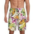 thumbnail image 2 of Rocae Butterflies2 for Men's Soft Sleep Pajama Shorts, Waistband and Pockets, 2 of 9