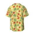 thumbnail image 2 of Xecao offers the Floral Strawberr for Men's Casual Short-sleeved Shirt, a button-up collared shirt with a pocket, perfect for beach vacations and yacht travel in the XX-Large size., 2 of 7