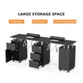 thumbnail image 5 of Ktaxon Double Nail Desk with Electric Dust Collectors, 5 Drawers, 2 Cabinets, Black, 5 of 8