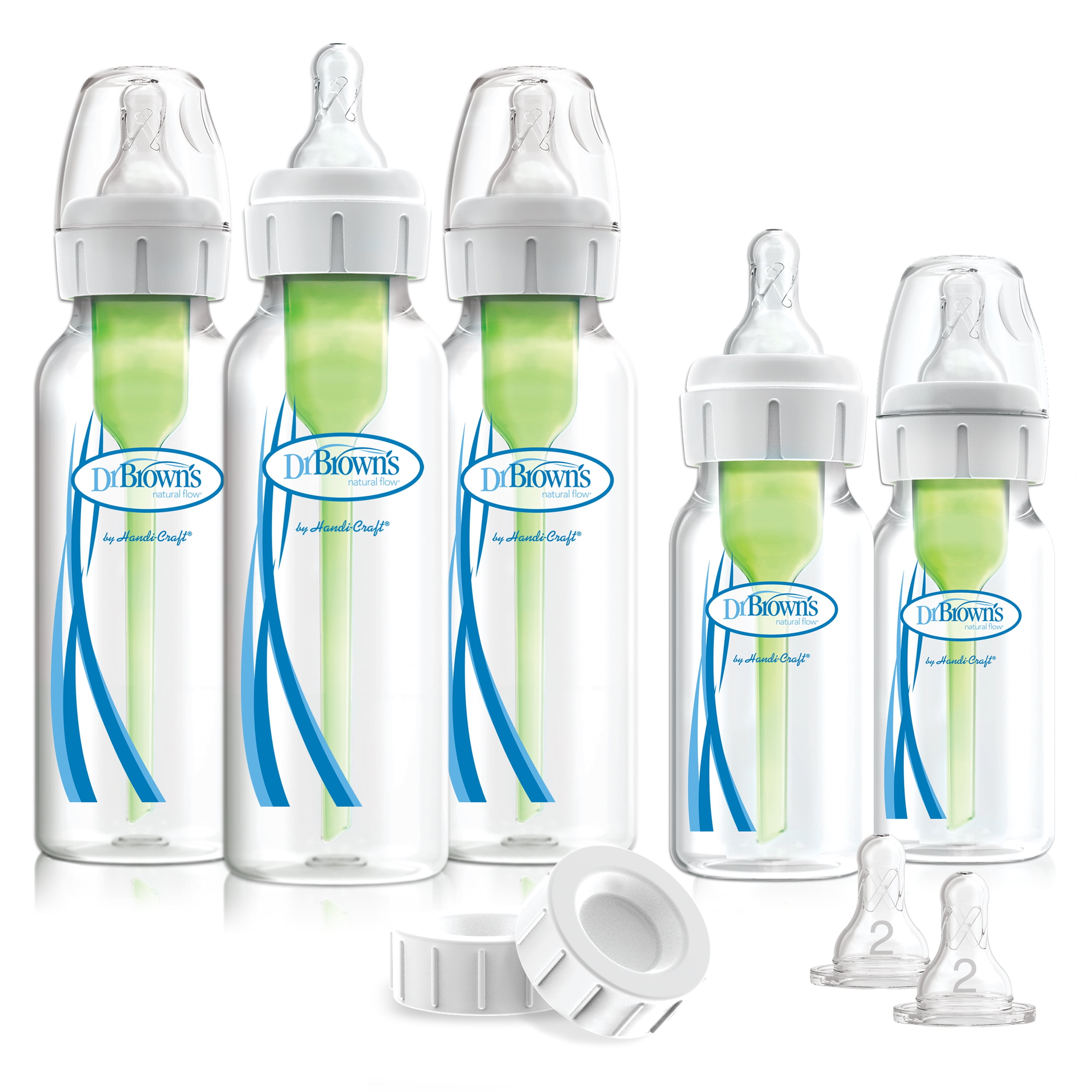 Dr. Brown's Natural Flow Options+ Anti-colic Baby Bottles Newborn Feeding  Set