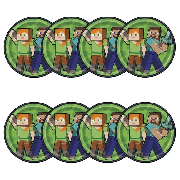 Minecraft 8ct 6.75in Multicolor Dessert Paper Plates
