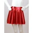 thumbnail image 4 of Sholeno Kids Girls Metallic Dance Skirt Athletic Shiny Holographic Flared Pleated A-Line Mini Skort Red 16, 4 of 7