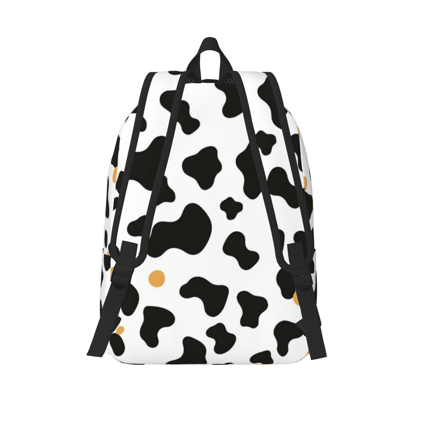 Casual Canvas Backpack Without Interlayer Large Capacity Stick Bag Design For Outdoor Shopping Office Outdoor Sports Simple Cow Print Pattern, Vector Art Style_2 Medium