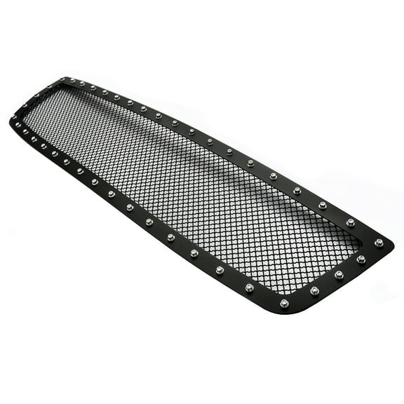 APS Compatible with GMC Sierra 1500 2003-2006 Logo Covered Main Upper Stainless Steel Black Mesh Rivet Studs Front Grill Grille Insert GL5156H