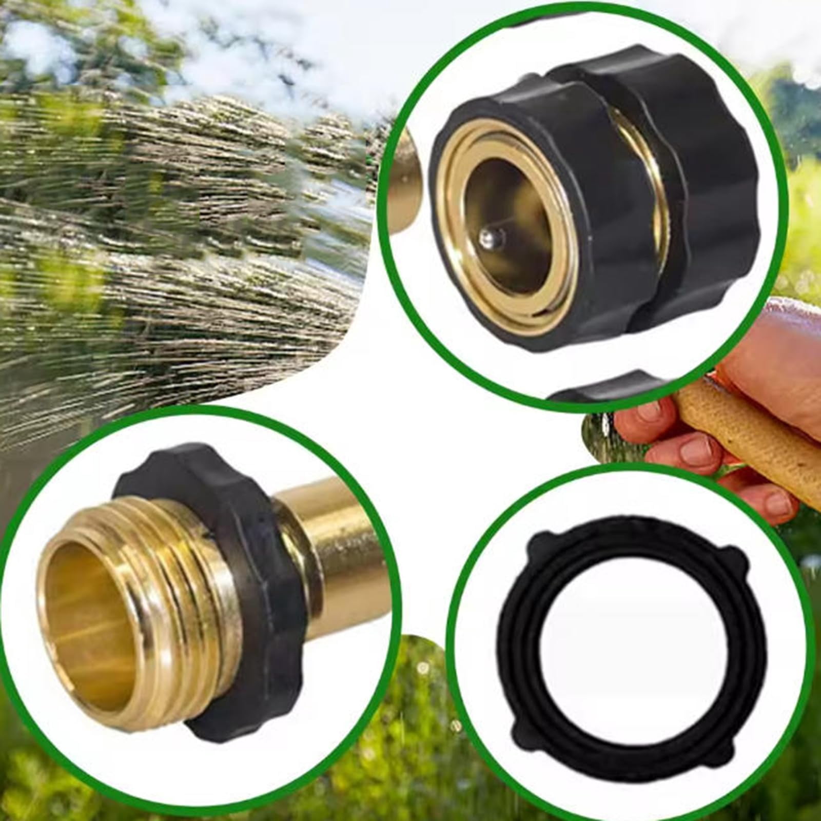 3/4 Inch Garden Hose Quick Connect Fittings, Male and Female Hose Connector Set for Sprinkler, Pressure Washer, Garden and Outdoor Use